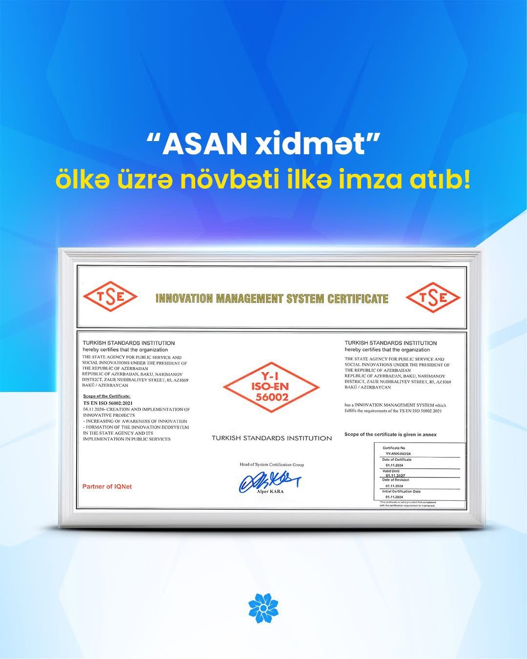 “ASAN xidmət” ölkə üzrə növbəti ilkə imza atıb!