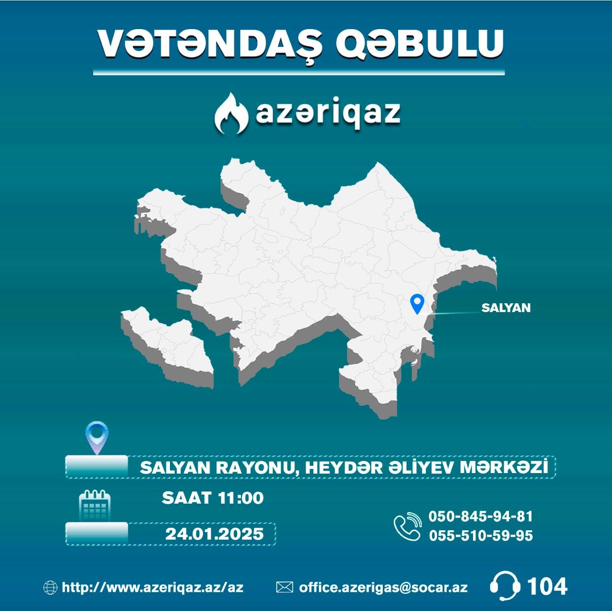 SOCAR-ın "Azəriqaz" İB rəhbərliyinin növbəti vətəndaş qəbulu keçiriləcək 