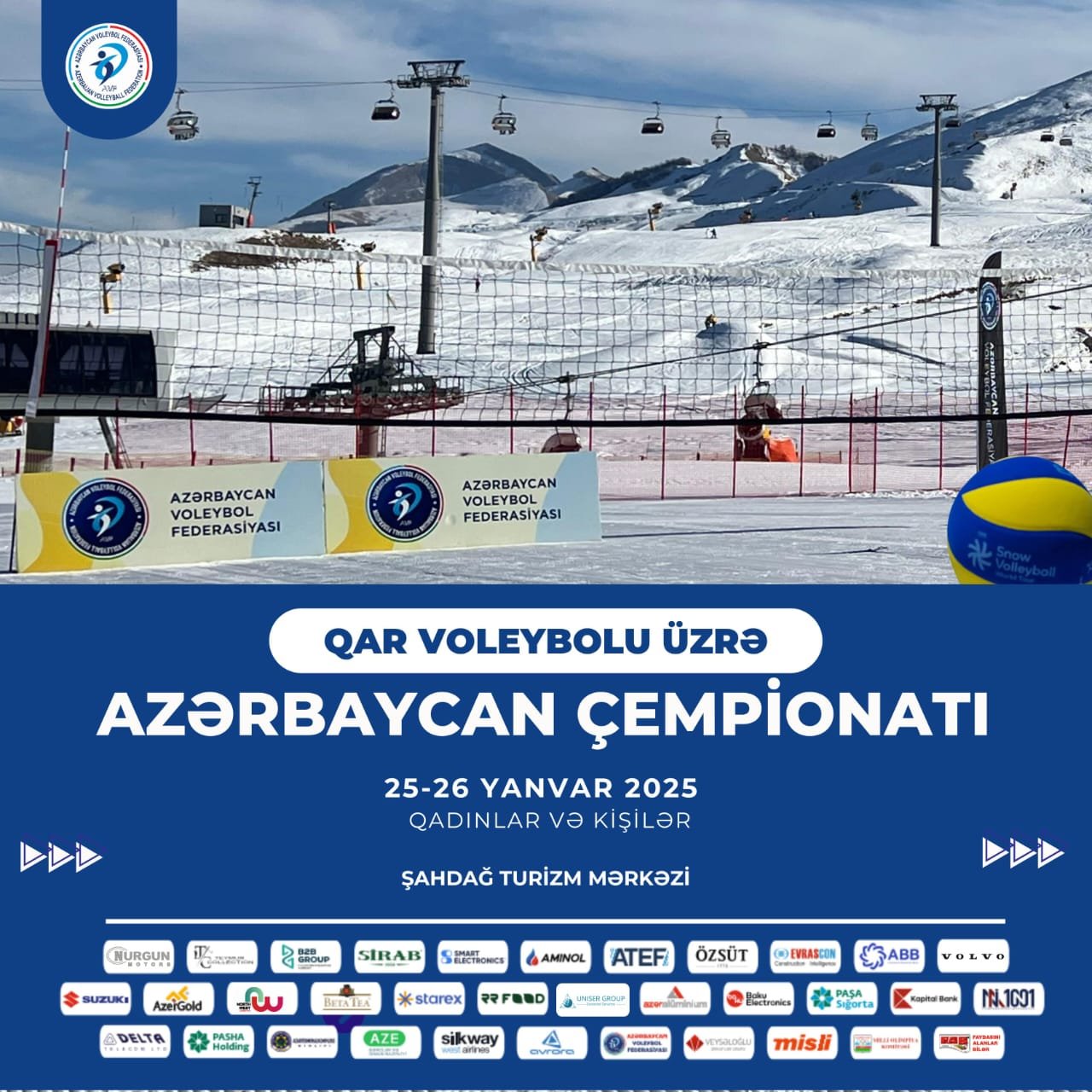 Azərbaycanda ilk dəfə olaraq qar voleybolu üzrə ölkə çempionatı keçiriləcək