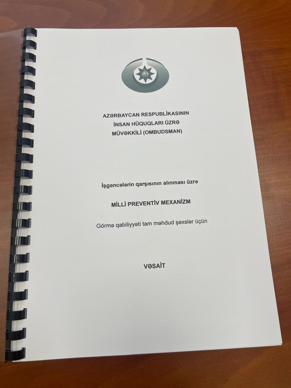 Ombudsmanın təşəbbüsü əsasında Brayl əlifbası ilə maarifləndirici vəsait hazırlanıb