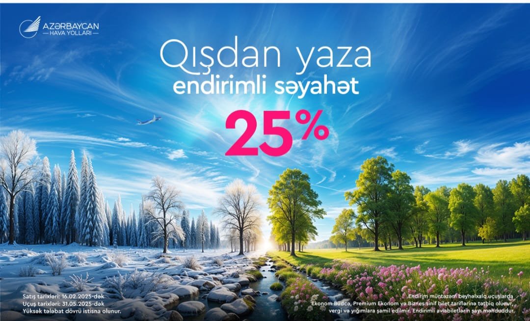 AZAL-dan bütün istiqamətlərə 25% endirim kampaniyası