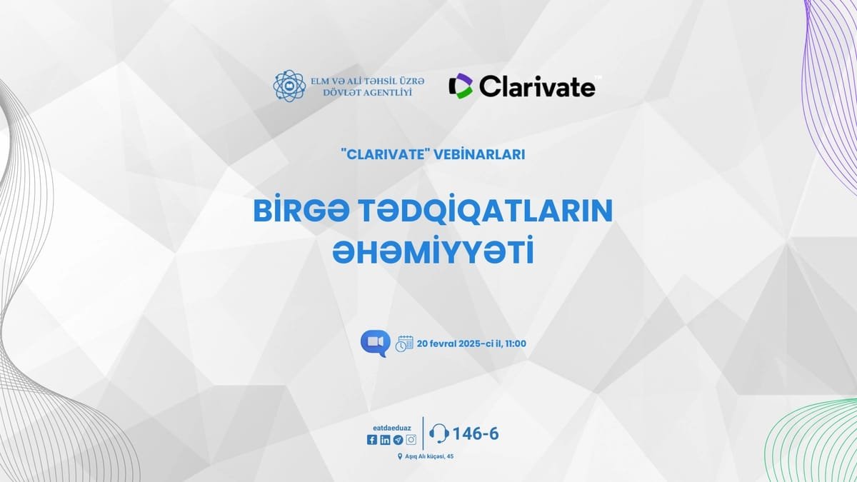 Clarivate" vebinarları davam edir