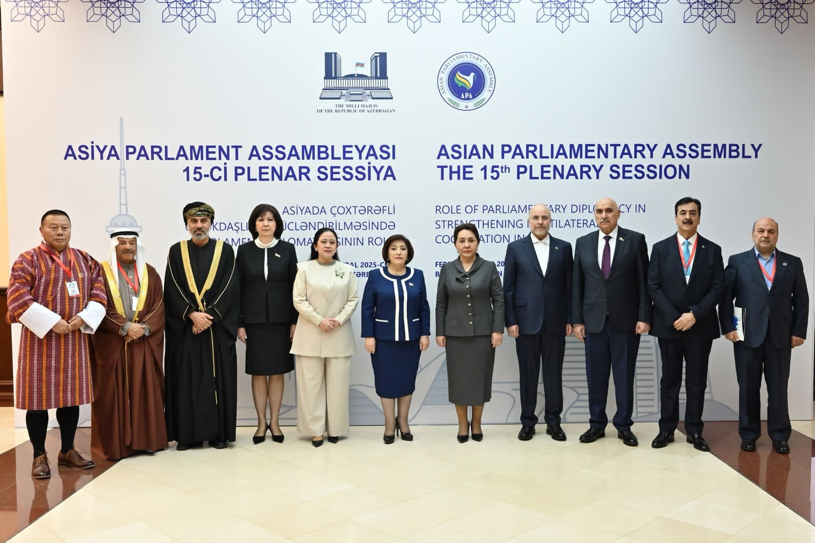 Milli Məclisin sədri Sahibə Qafarova Asiya Parlament Assambleyasının 15-ci plenar sessiyasının açılış mərasimində çıxış edib  