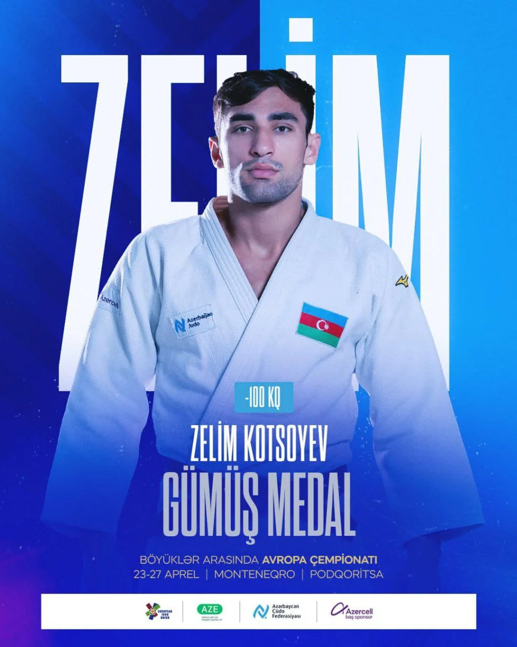 Cüdoçumuz Zelim Kotsoyev Avropa çempionatında gümüş medal qazandı