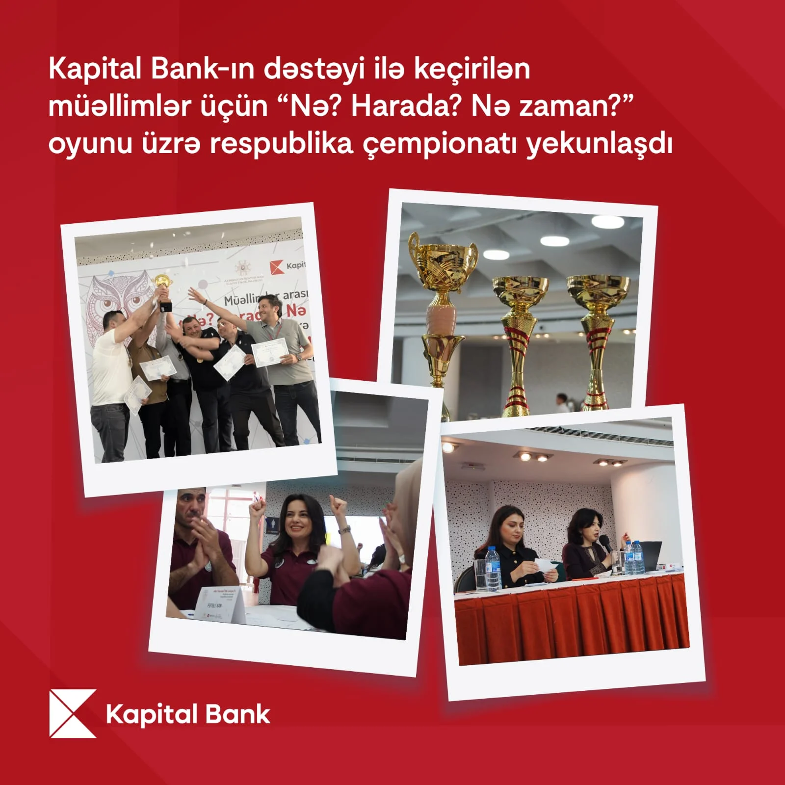 Kapital Bank-ın dəstəyi ilə keçirilən müəllimlər üçün “Nə? Harada? Nə zaman?” oyunu üzrə respublika çempionatı yekunlaşdı