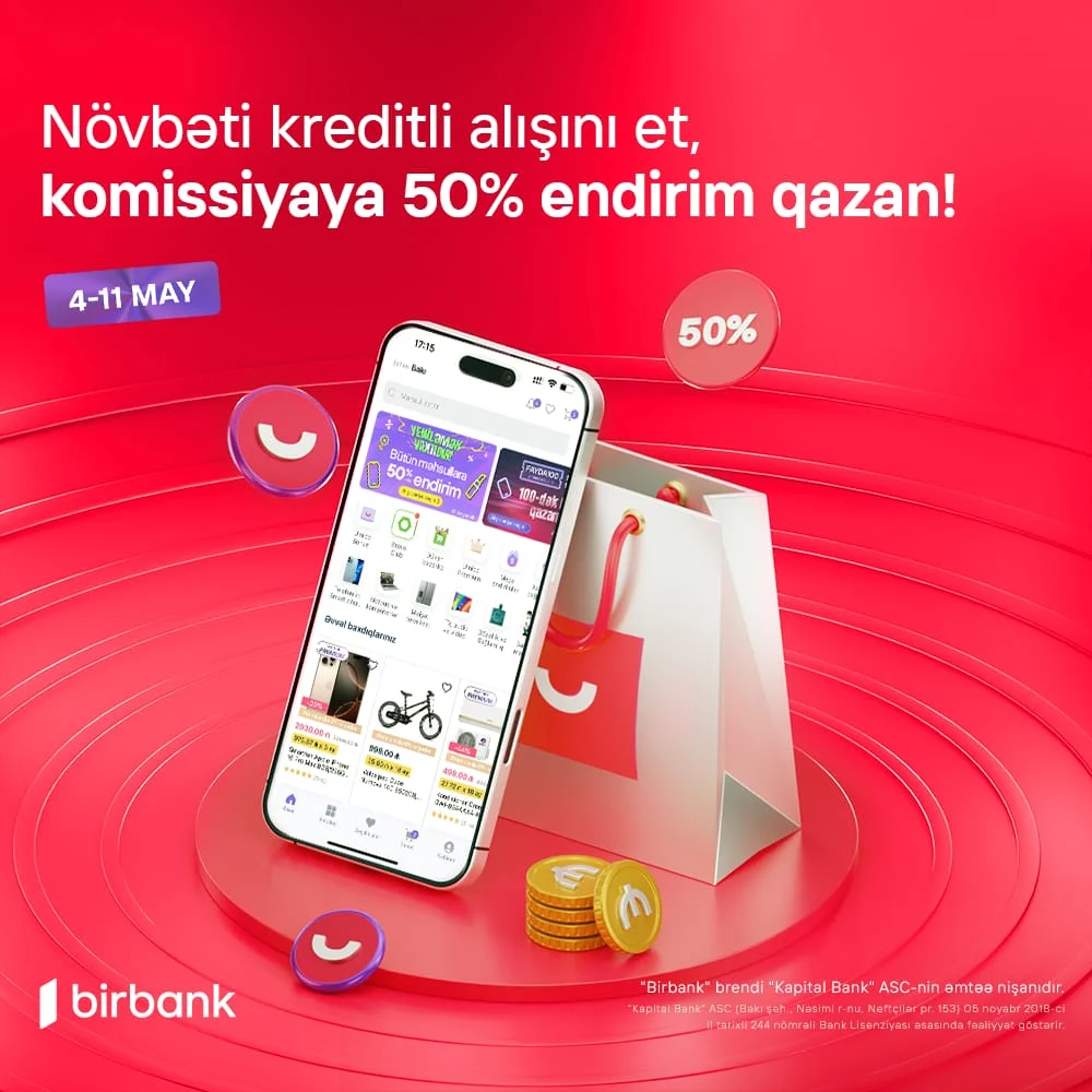 Umico kredit xətti ilə alış-verişə 50% komissiya endirimi