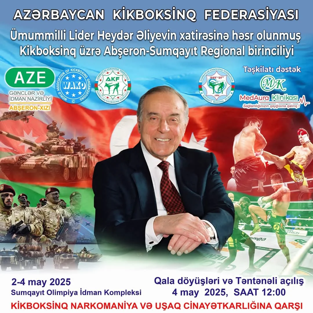 Azərbaycan Kikboksinq Federasiyası bir gündə 550-dən çox kikboksçunun iştirakı ilə 3 yarışa start verir!