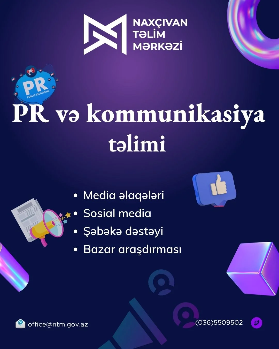 Naxçıvan Təlim Mərkəzi 12 adda yeni təlimə qeydiyat elan edir