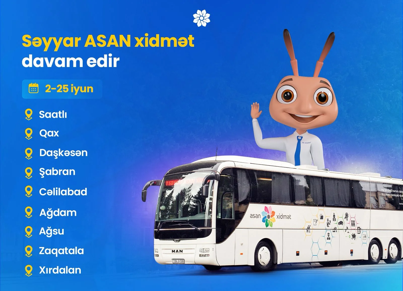 Səyyar ASAN xidmət davam edir.
