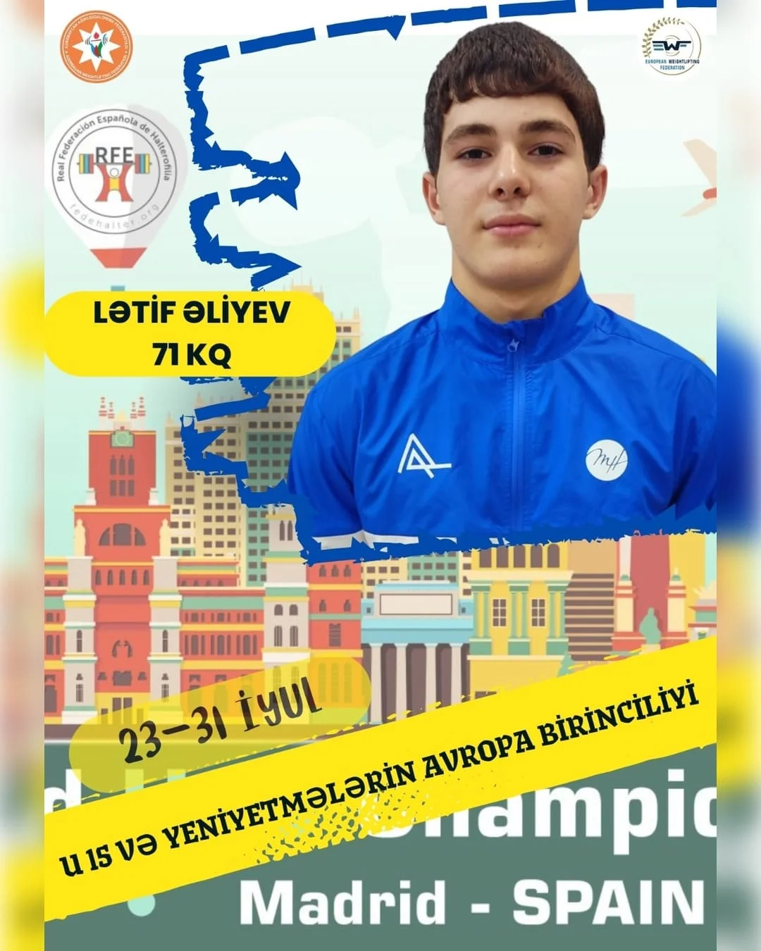 Lətif Əliyev Avropa birinciliyində 1 qızıl 1 gümüş medal qazandı