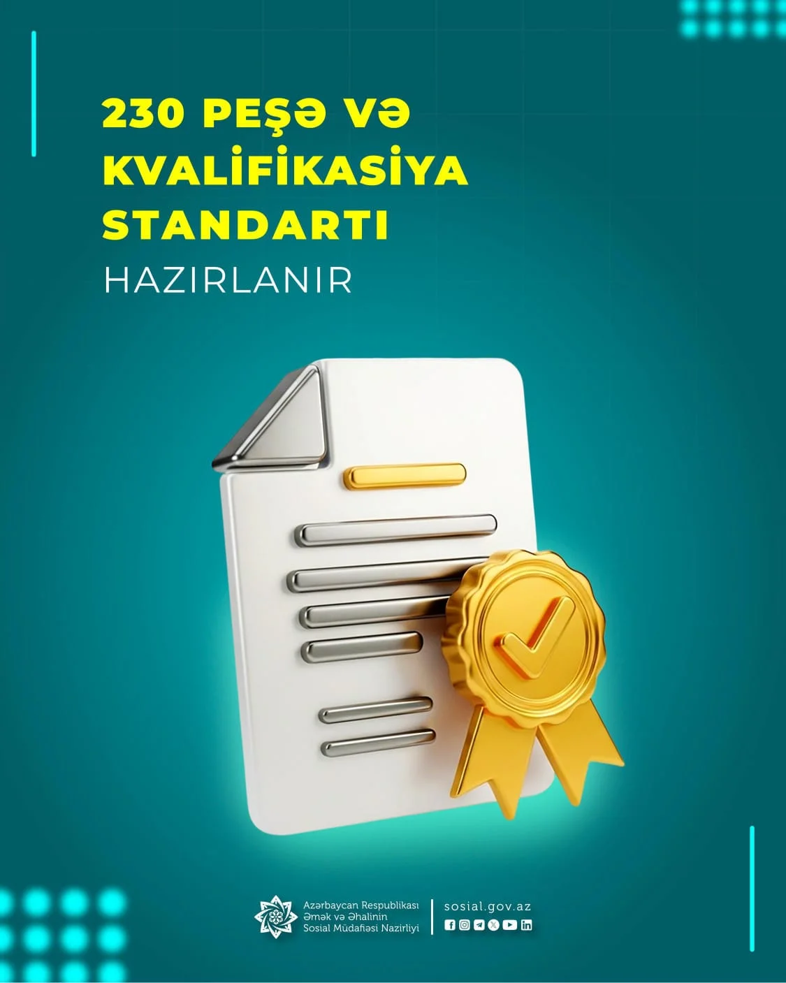 Bu ilin sonunadək daha 230 peşə və kvalifikasiya standartı təsdiqlənəcək
