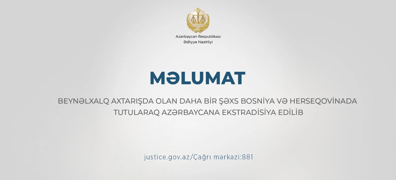 Beynəlxalq axtarışda olan daha bir şəxs Bosniya və Herseqovinada tutularaq Azərbaycana ekstradisiya edilib