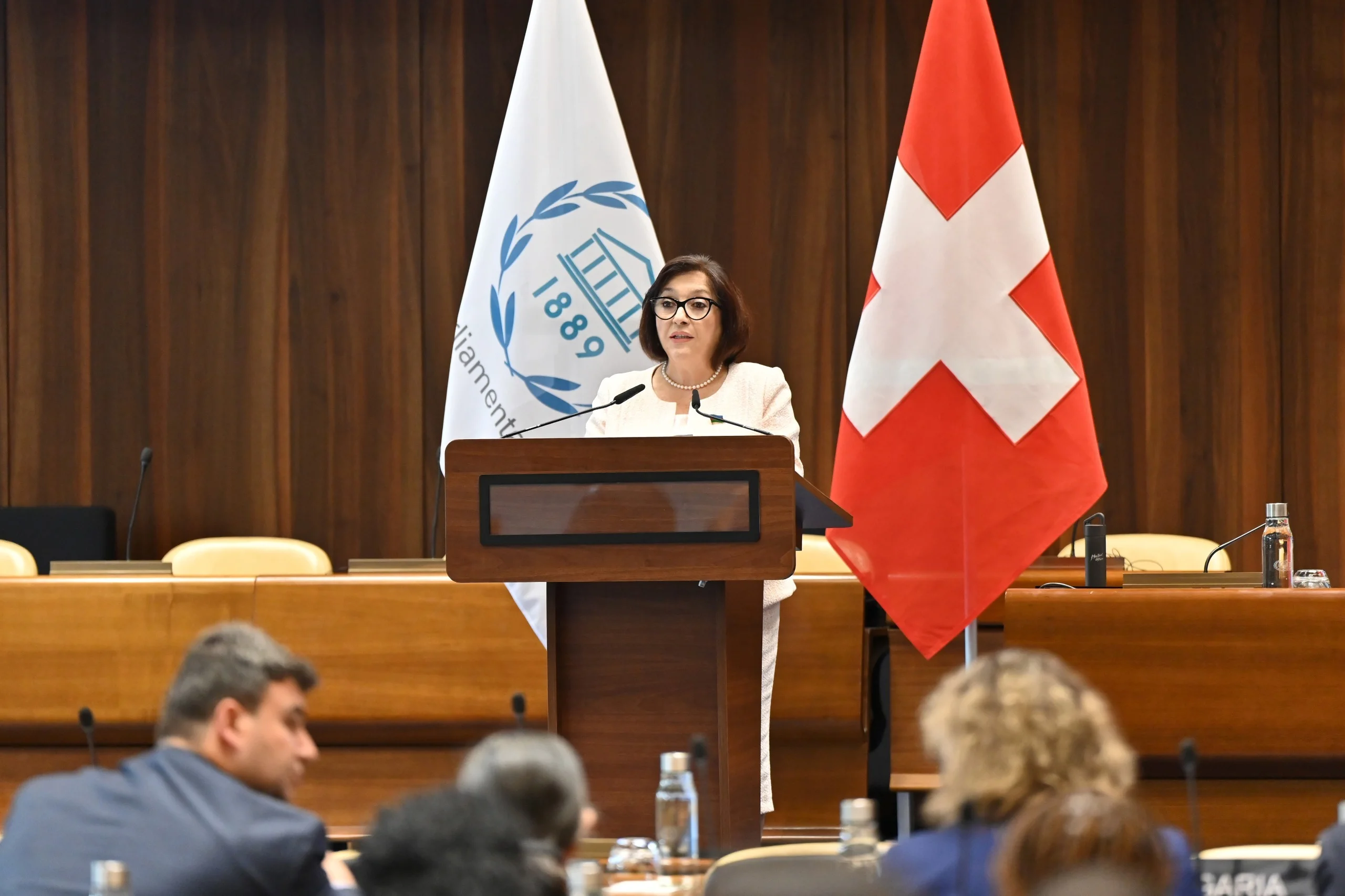Milli Məclisin sədri Sahibə Qafarova Cenevrədə Qadın Parlament Sədrlərinin 15-ci Samitində çıxış edib