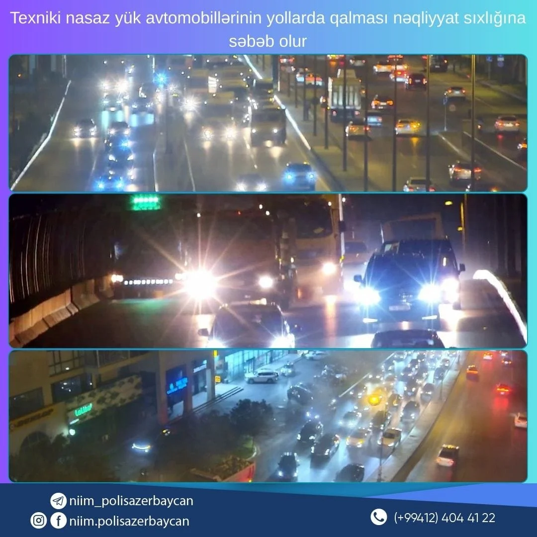 Daxili İşlər Nazirliyi Nəqliyyatı İntellektual İdarəetmə Mərkəzinin yük avtomobillərinin sürücülərinə müraciəti