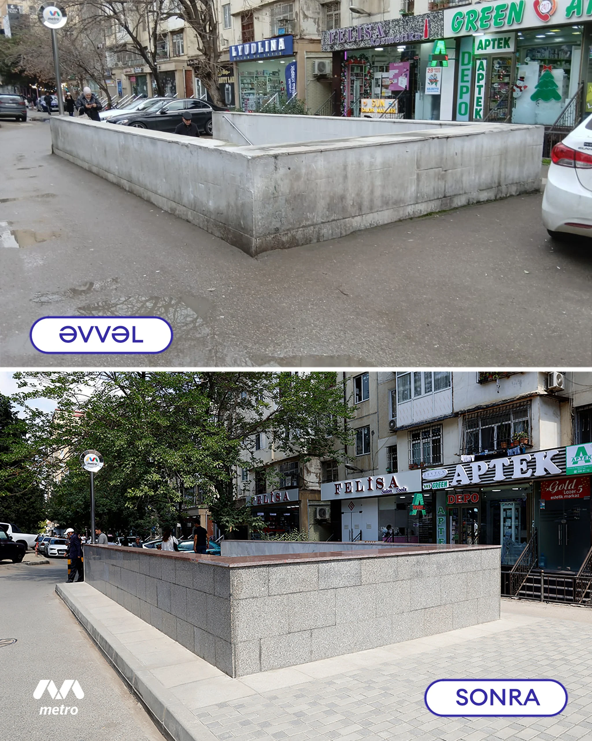 "Memar Əcəmi" stansiyasının keçidində təmir işləri yekunlaşdı