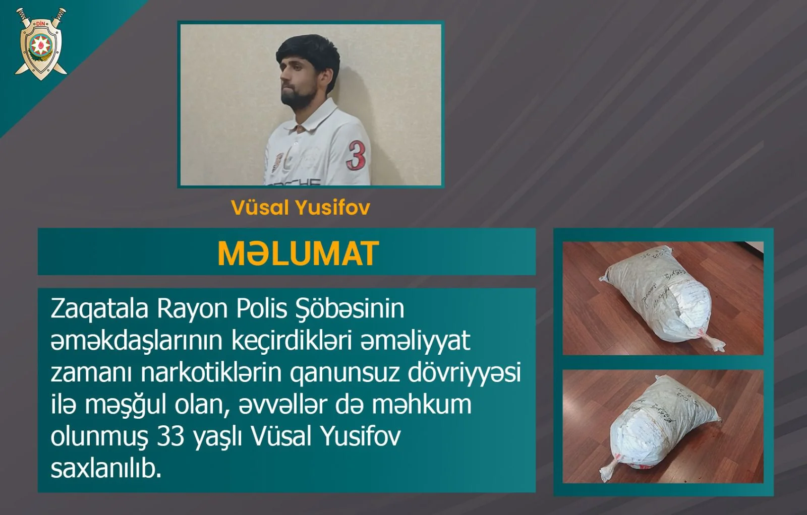 Zaqatalada narkotiklərin qanunsuz dövriyyəsini təşkil edən şəxs tutulub