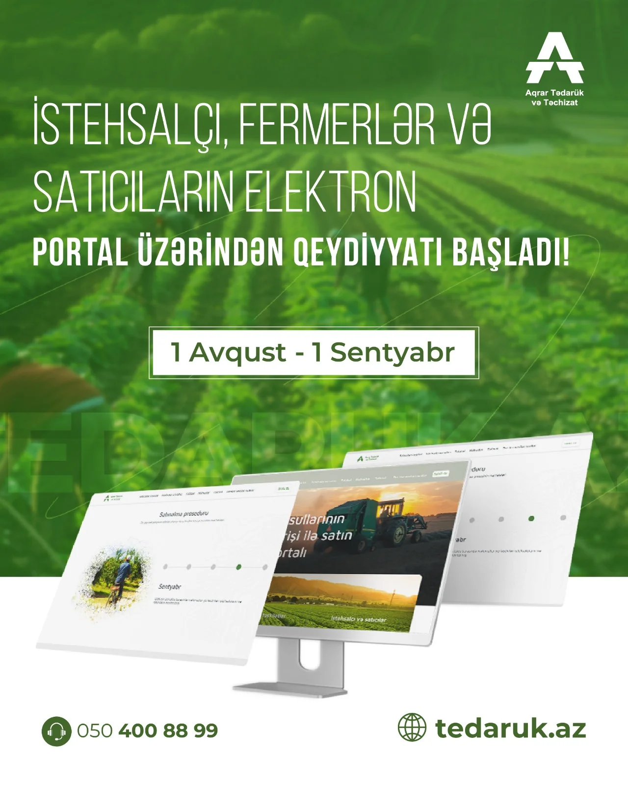 İstehsalçı, fermerlər və satıcıların elektron portala qeydiyyatı başladı!