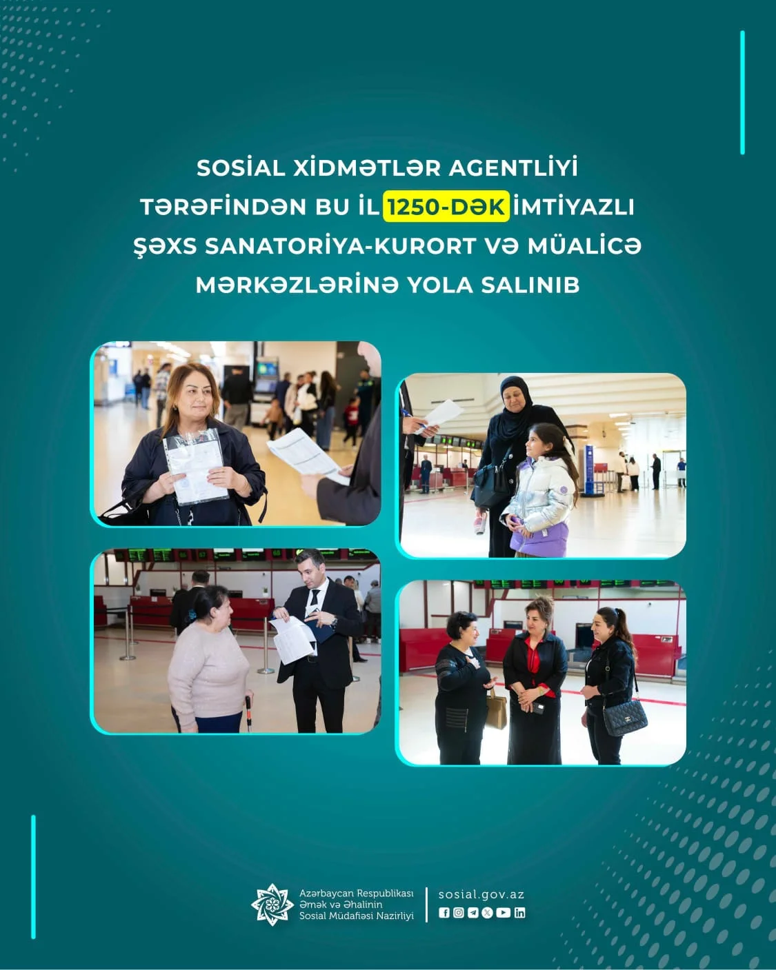 Sosial Xidmətlər Agentliyi tərəfindən bu il 1250-dək imtiyazlı şəxs sanatoriya-kurort və müalicə mərkəzlərinə yola salınıb