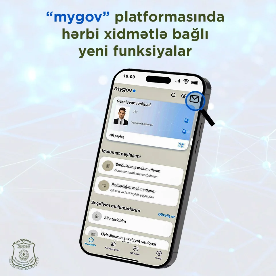 Hərbi xidmətlə bağlı “mygov” platformasına yeni funksiyalar əlavə olunub
