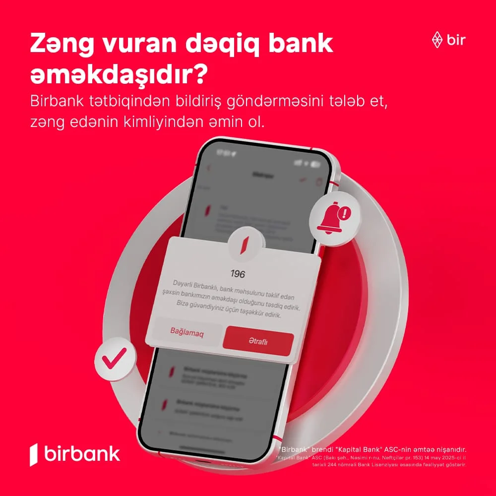 Kapital Bank-dan kiberlədəuzluqla mübarizədə növbəti addım: zəng edənin bank əməkdaşı olub-olmadığını yoxlaya bilərsiniz