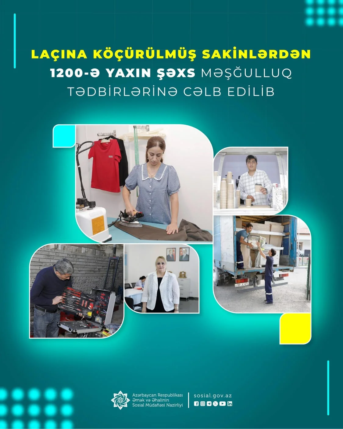 Laçına köçürülmüş sakinlərdən 1200-ə yaxın şəxs məşğulluq tədbirlərinə cəlb edilib