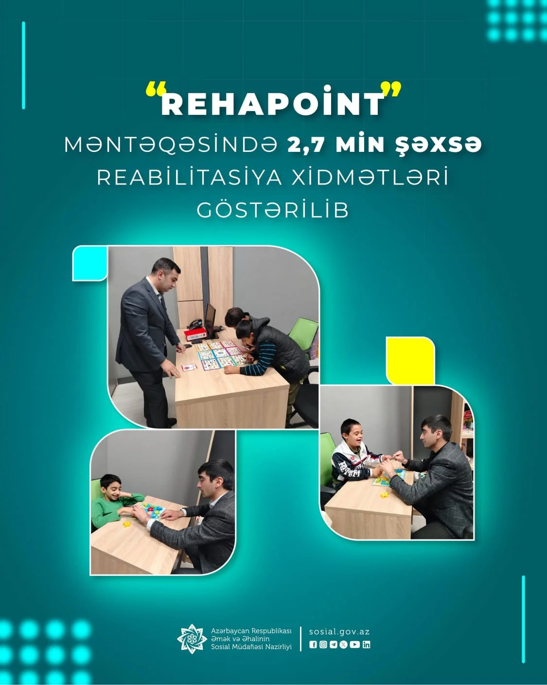 RehaPoint” Məntəqəsində 2,7 min şəxsə reabilitasiya xidmətləri göstərilib