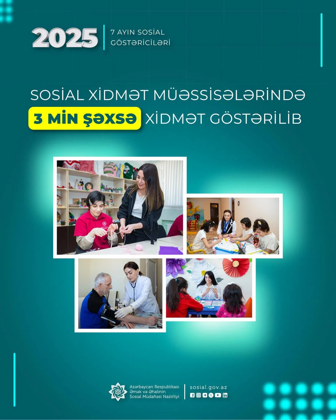 Sosial xidmət müəssisələrində 7 ayda 3 min şəxsə xidmət göstərilib