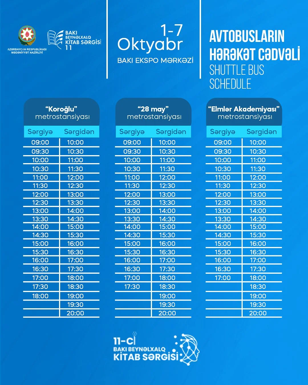 Kitab həvəskarlarının Bakı Ekspo Mərkəzinə xüsusi avtobuslar vasitəsilə gediş-gəlişi təmin ediləcək