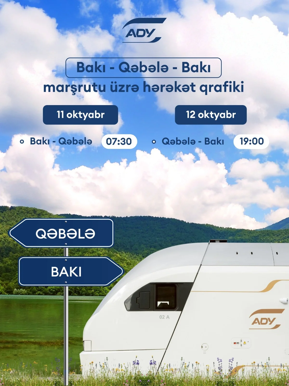 Payız-qış mövsümü ilə əlaqədar olaraq Bakı-Qəbələ-Bakı sərnişin qatarının qrafiki yenilənir