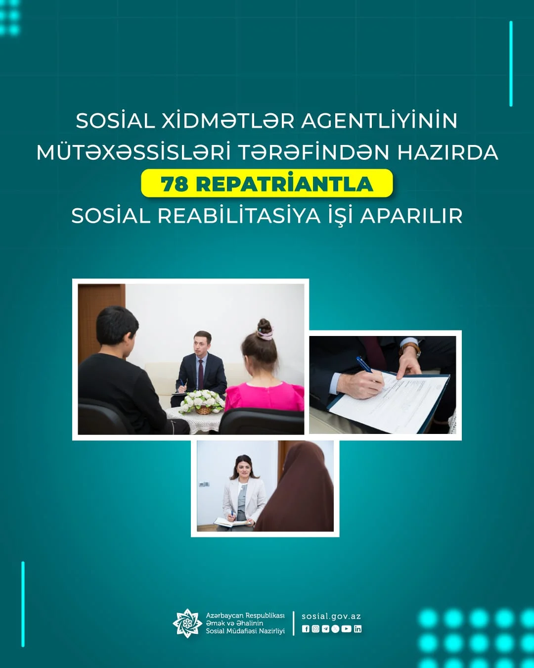 Sosial Xidmətlər Agentliyi hazırda 78 repatriantla sosial reabilitasiya işi aparır