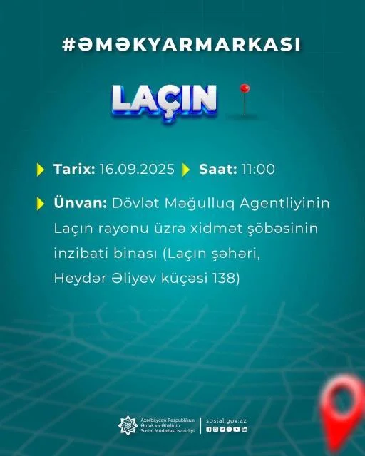 Gələn həftə Laçında əmək yarmarkası keçiriləcək