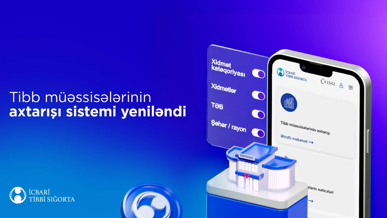 Tibb müəssisələrinin axtarışı bölməsinə özəl tibb müəssisələri də əlavə edilib
