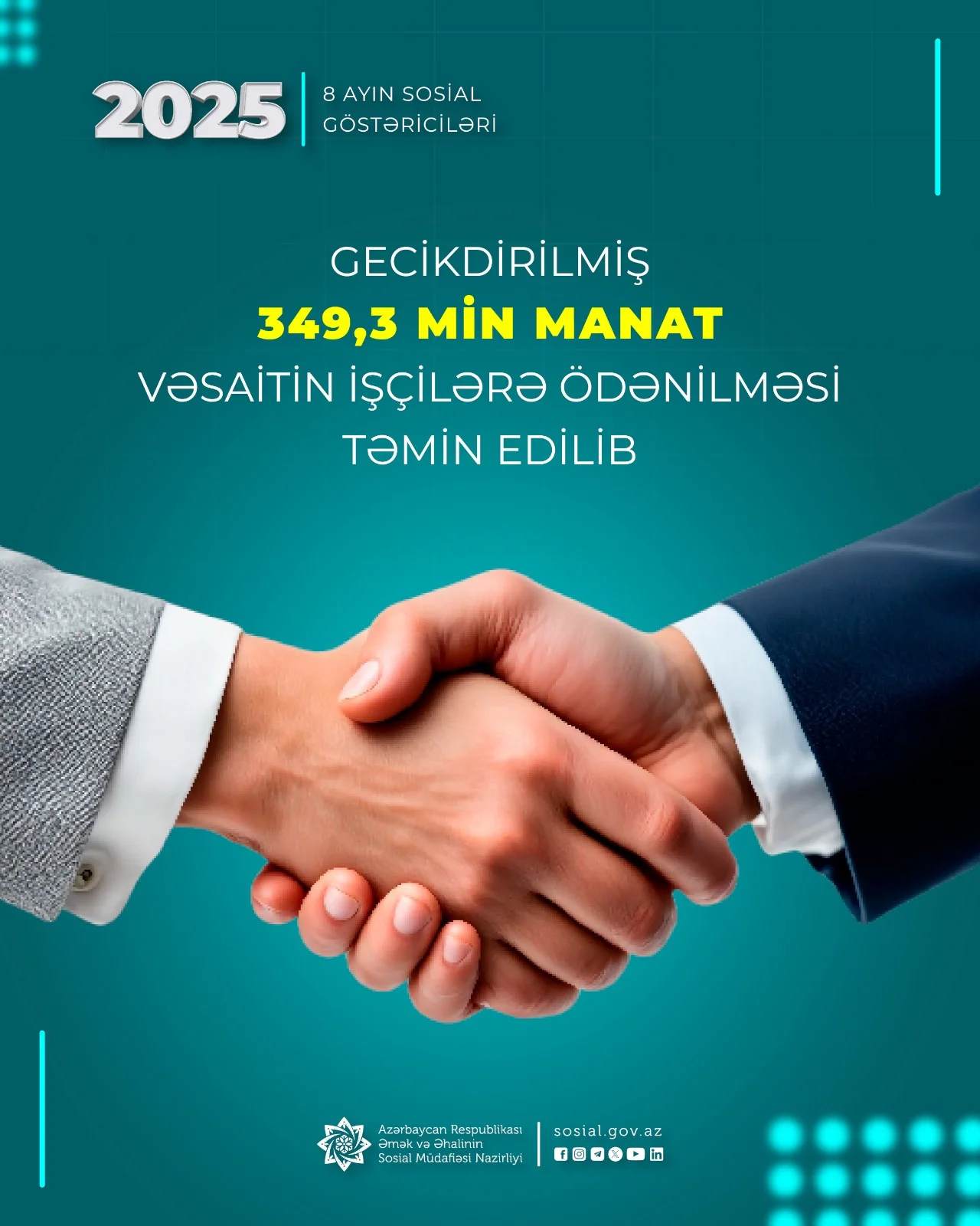 Gecikdirilmiş 349,3 min manat vəsaitin işçilərə ödənilməsi təmin olunub