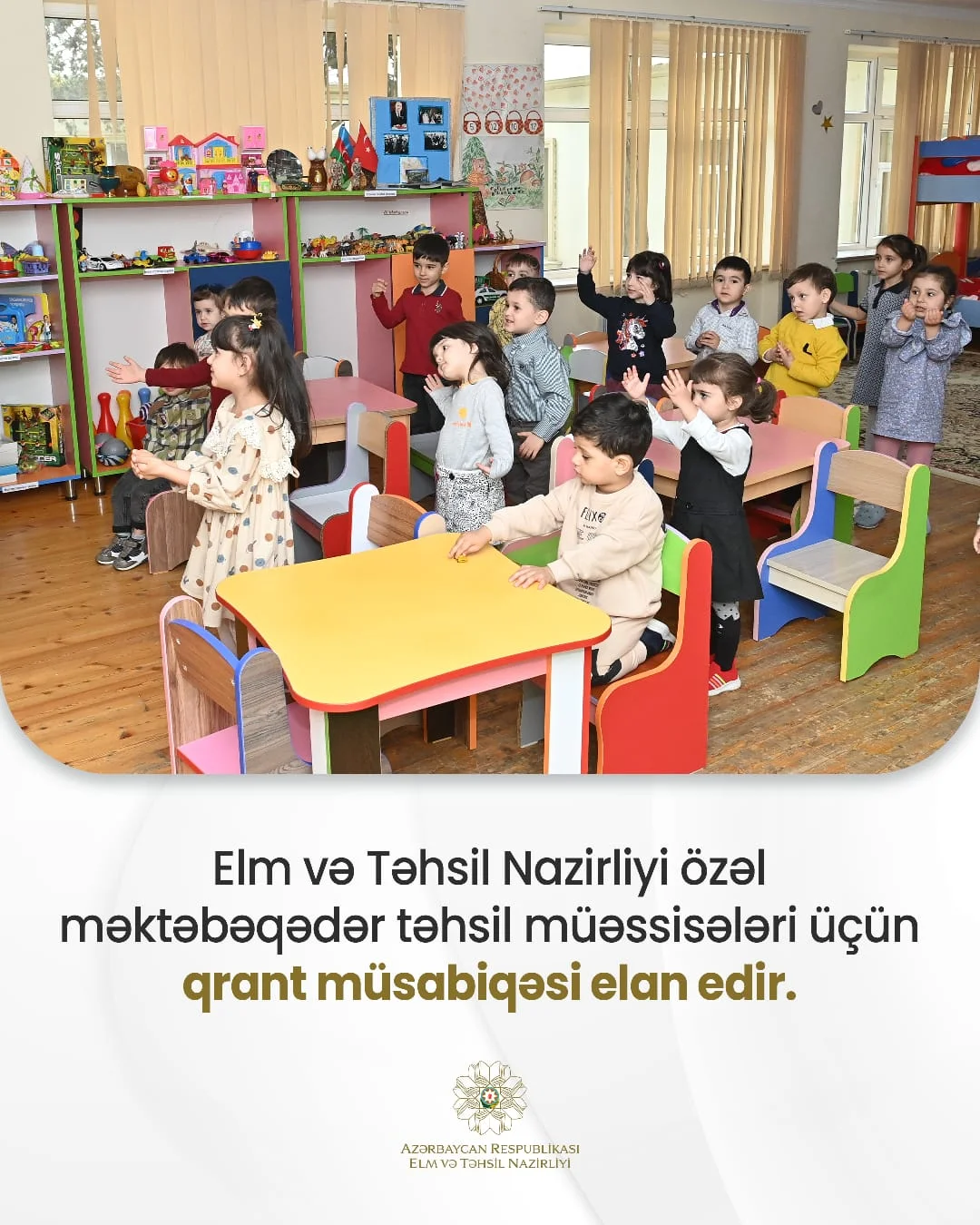 Özəl məktəbəqədər təhsil müəssisələri üçün qrant müsabiqəsi elan edilir