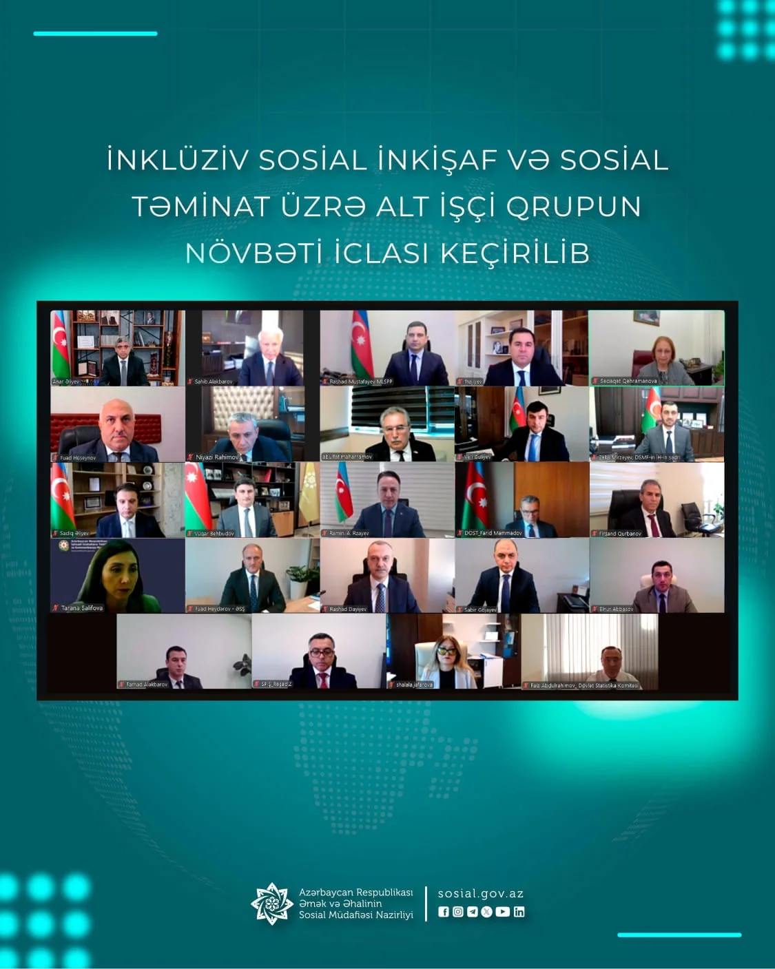 İnklüziv sosial inkişaf və sosial təminat üzrə Alt İşçi qrupun növbəti iclası keçirilib