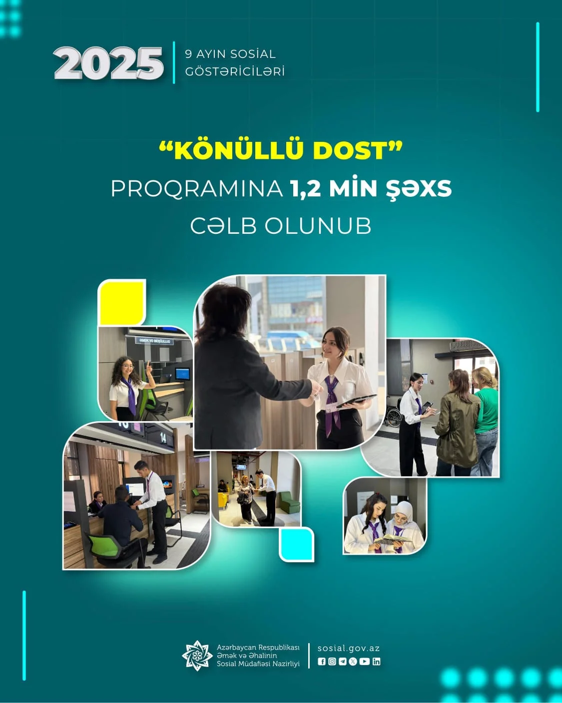 Yanvar-sentyabr aylarında “Könüllü DOST” proqramına daha 1,2 min şəxs cəlb olunub