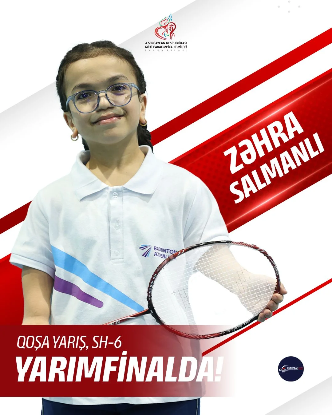 İki parabadmintonçumuz Avropa çempionatının yarımfinalında