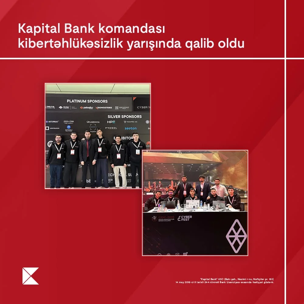 Kapital Bank-ın İnformasiya təhlükəsizliyi komandası ölkənin ən güclü mütəxəssisləri sırasında