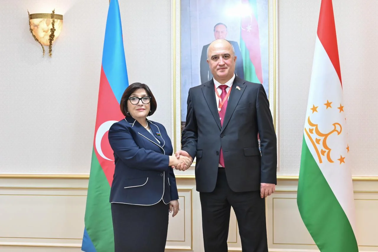 Milli Məclisin sədri Sahibə Qafarova Tacikistan Ali Məclisi Nümayəndələr Palatasının sədri ilə görüşüb Milli Məclisin sədri Sahibə Qafarova Tacikistan Ali Məclisi Nümayəndələr Palatasının sədri ilə görüşüb