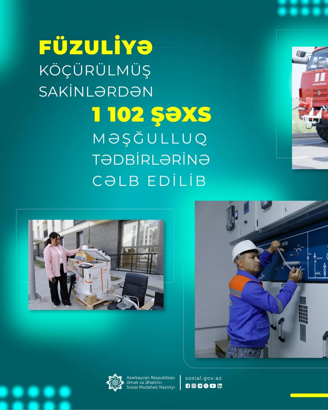 Füzuliyə köçürülmüş sakinlərdən 1100-dən çox şəxs məşğulluq tədbirlərinə cəlb edilib