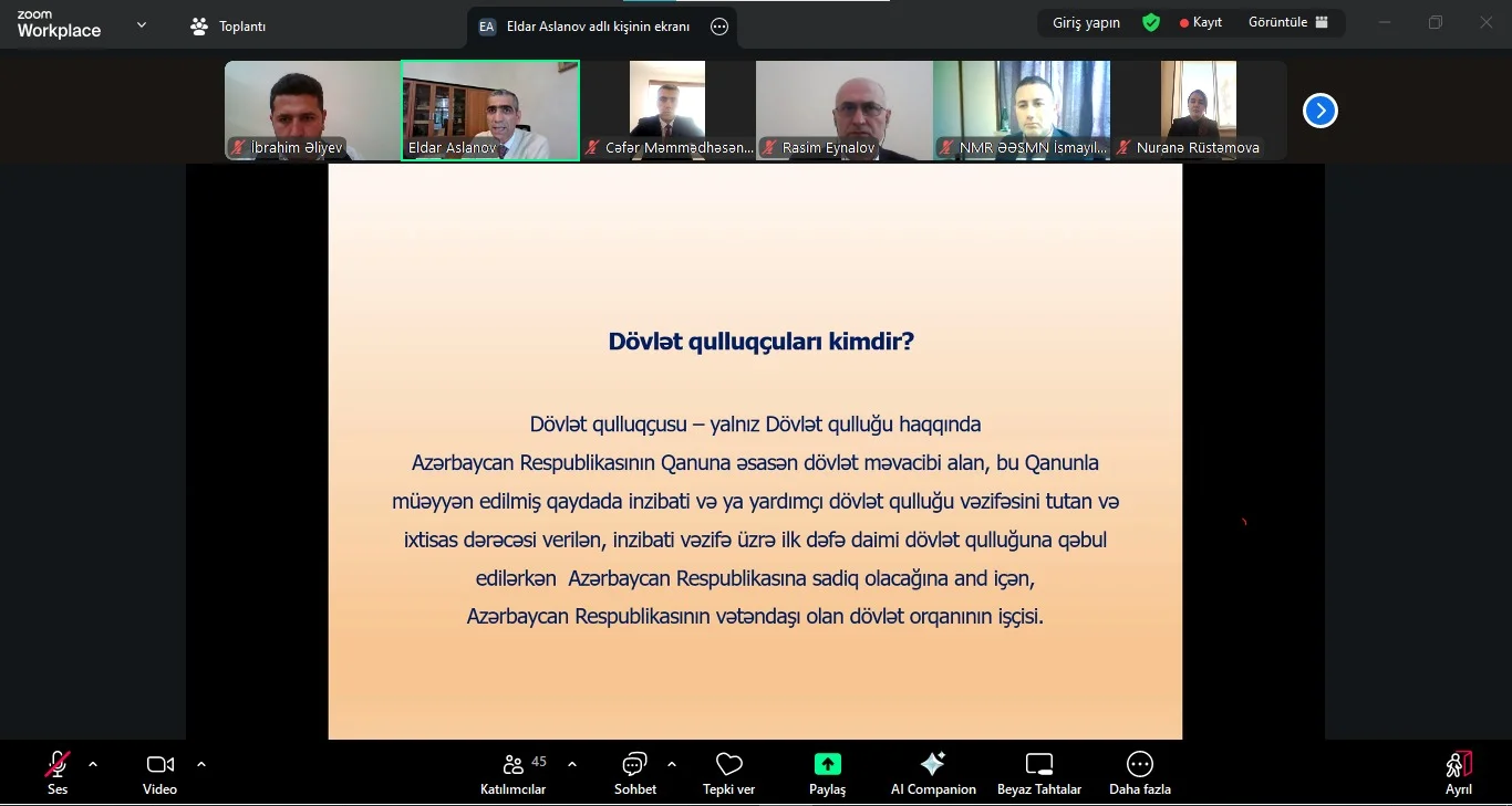 Dövlət qulluqçularının kommunikasiya bacarıqlarının inkişafına dair vebinar keçirilib