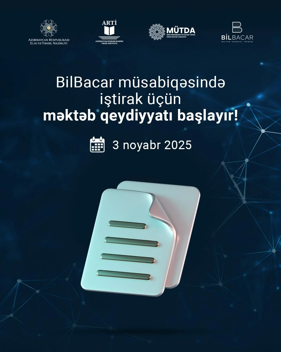 BilBacar müsabiqəsində iştirak üçün məktəb qeydiyyatı başlayır