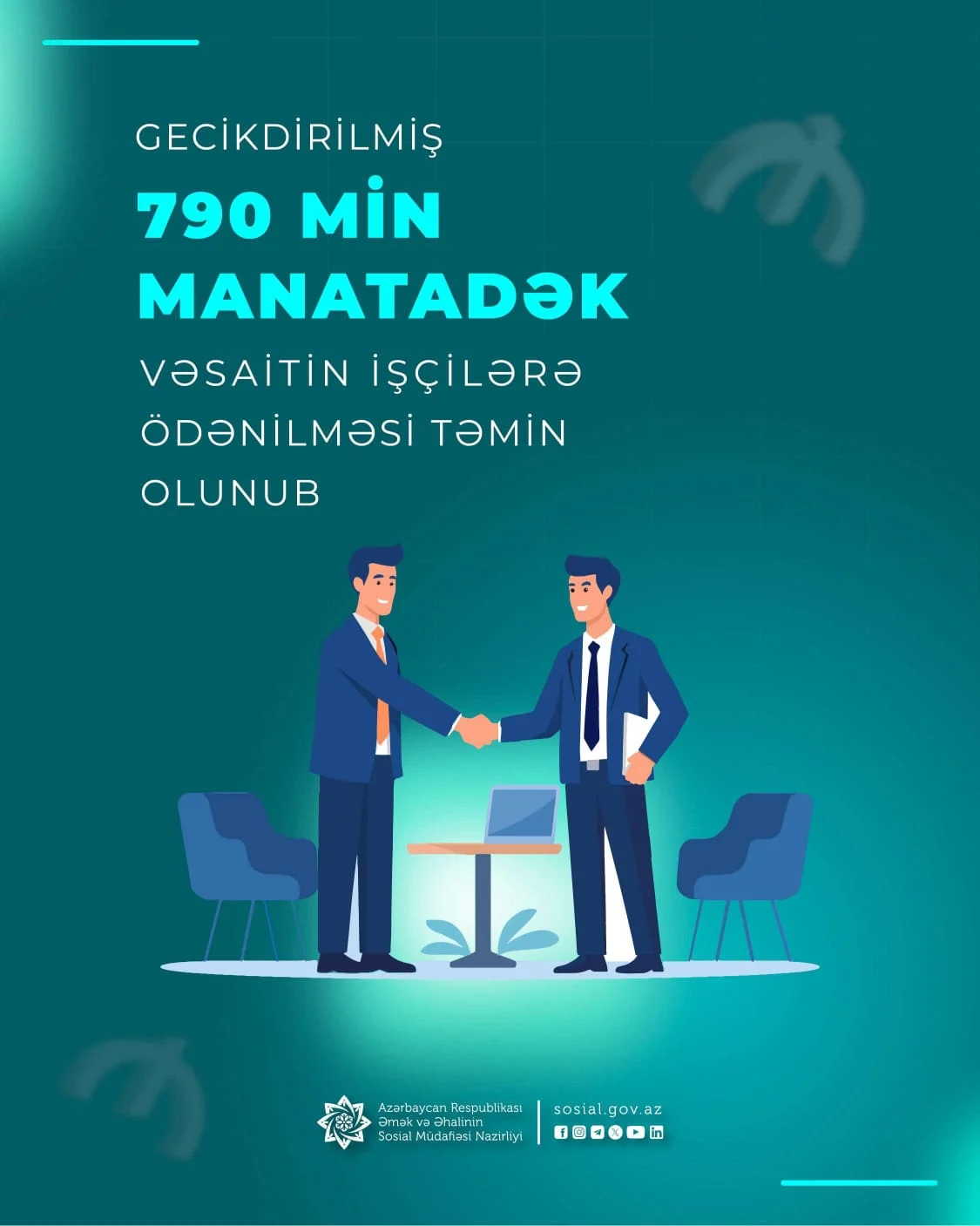 Gecikdirilmiş 790 min manata yaxın vəsaitin işçilərə ödənilməsi təmin olunub
