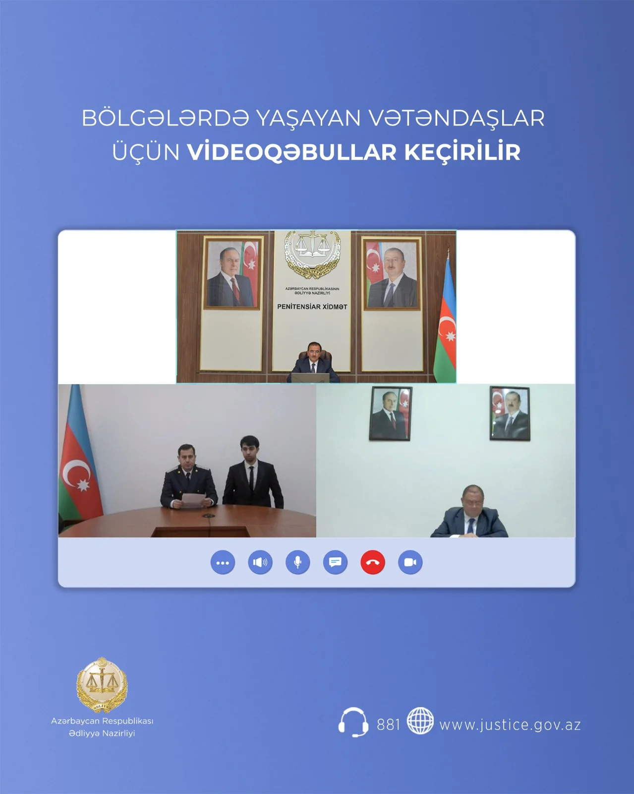 Ədliyyə Nazirliyinin rəhbər heyəti region sakinləri ilə videoqəbul formatında görüş keçirib