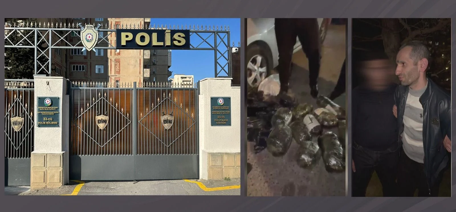 Suraxanıda polis əməliyyatı - narkokuryerdən 10 kiloqram marixuana aşkarlandı