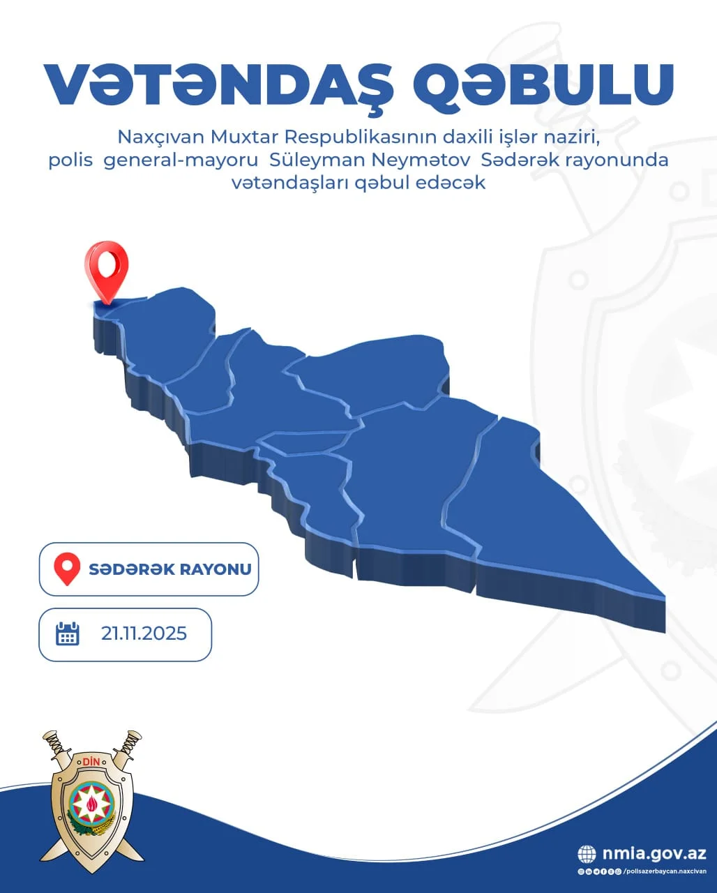 DİN naziri Süleyman Neymətov Sədərək RPŞ-də vətəndaşları qəbul edəcək