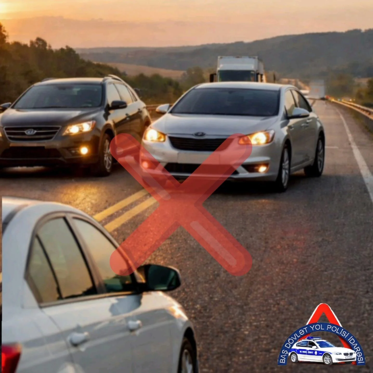 Baş Dövlət Yol Polisi İdarəsi sürücüləri ötmə zamanı diqqətli olmağa çağırır