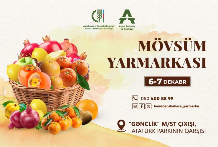 Bakıda növbəti “Mövsüm Yarmarkası” təşkil olunacaq