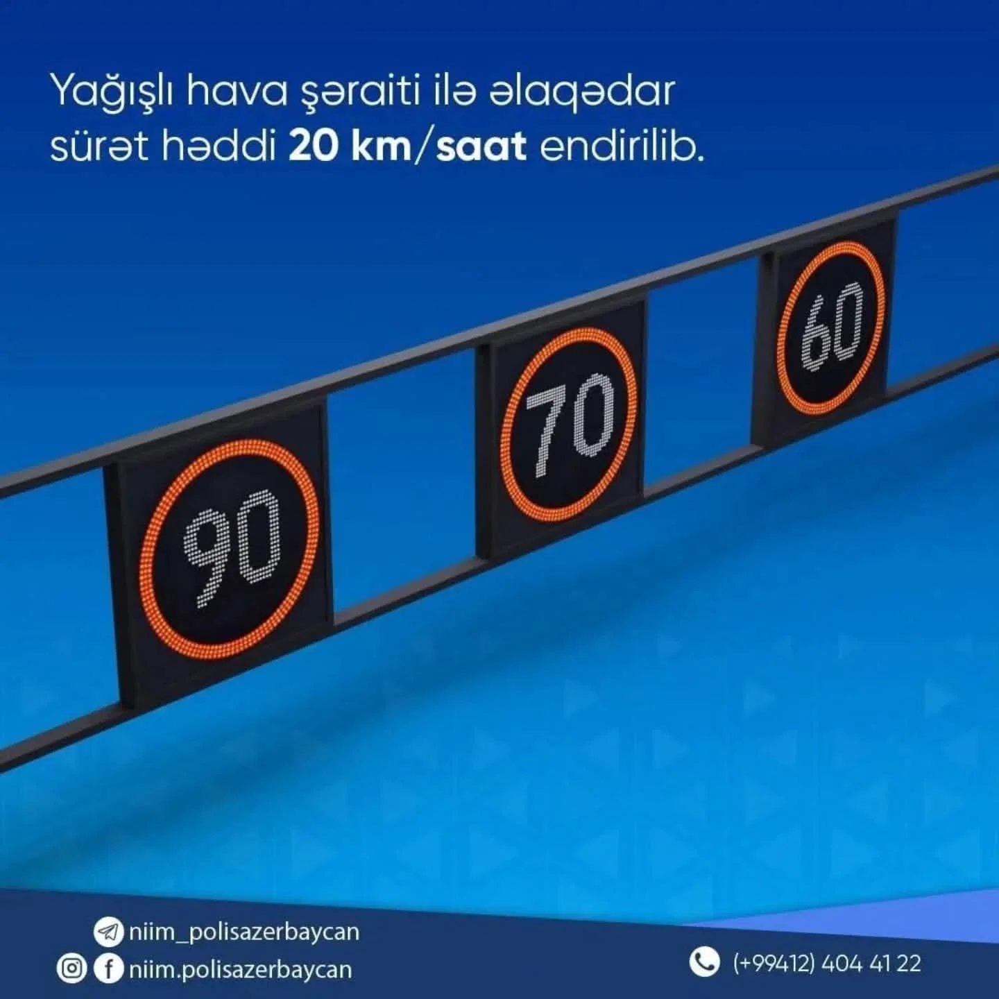 DİN: Bakıda yağış səbəbilə bəzi zolaqlarda sürət məhdudiyyəti tətbiq olunub