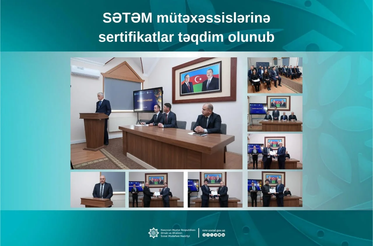 SƏTƏM mütəxəssislərinə sertifikatlar təqdim olunub